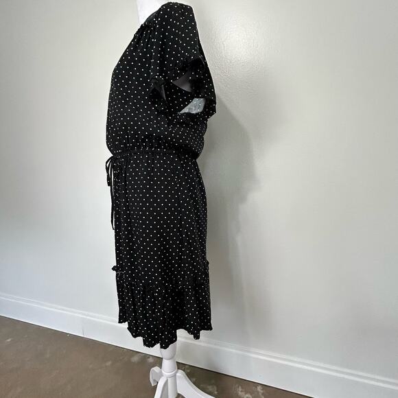 Gap Heart Ruffle Dress Small Tall Womens Hearts Black White Tie Wais Tiered - Picture 7 of 16